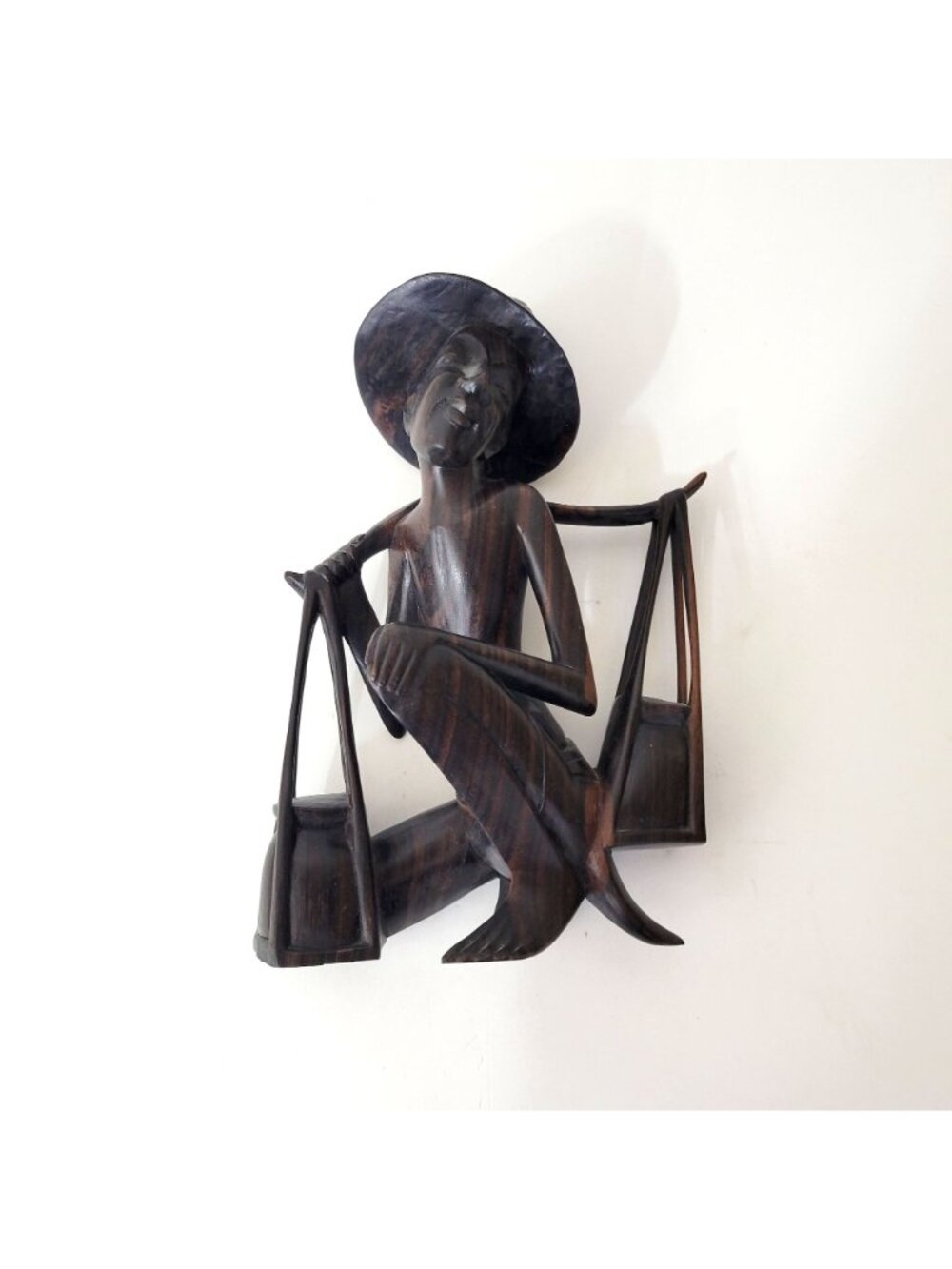 Iron Wood Figurine Rice Farmer - Picture 6 of 8